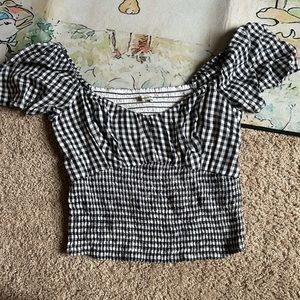 Abercrombie cropped plaid top